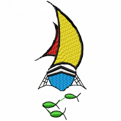 Boats Embroidery Design 12 Boats Embroidery Design 12
